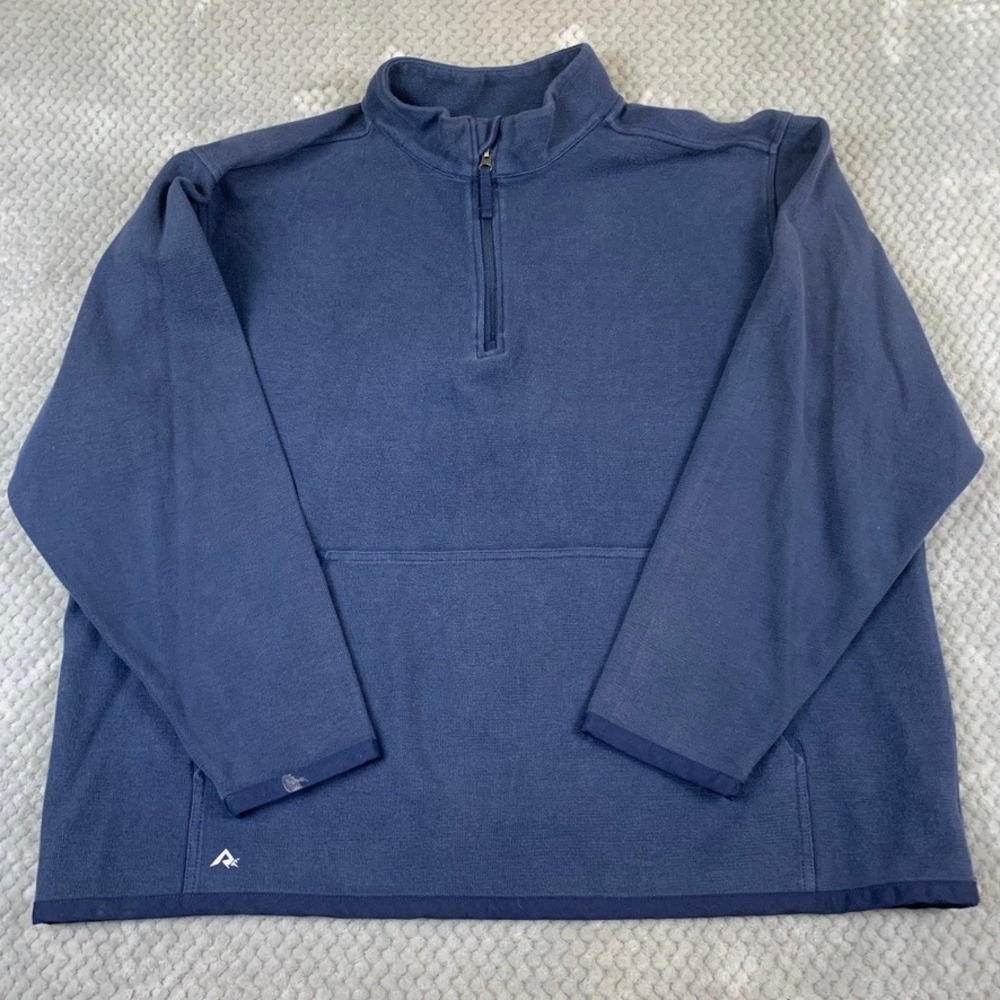 Ridgecut Toughwear Mens 3XL Quarter Zip Waffle Knit Pullover Navy RC11011